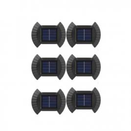 Set 6 lampi led solare cu lumina bidirectionala pentru garduri, scari exterioare, senzor de lumina calda