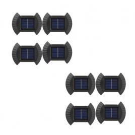 Set 8 lampi led solare cu lumina bidirectionala pentru garduri, scari exterioare, senzor de lumina calda