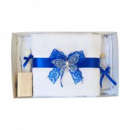 Trusou botez dantela albastra si fluturas denikos® 413