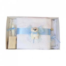 Trusou botez dantela bleu si ursulet denikos® 435