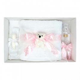 Trusou botez fundita roz cu buline, cu ursulet, denikos® 35
