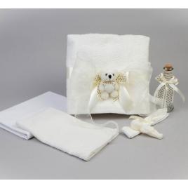 Trusou botez ivory cu ursulet nk0006