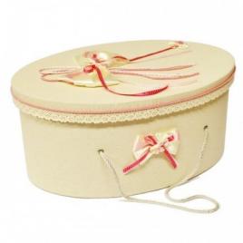 Trusou botez si cutie decorata cu fluturasi si fundite roz lg205-1