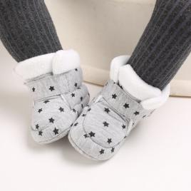 Cizmulite gri cu stelute negre (marime disponibila: 6-9 luni (marimea 19