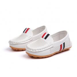 Mocasini albi baietei - pirates (marime disponibila: marimea 29)