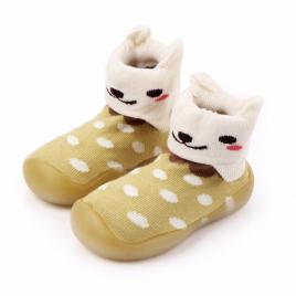 Mocasini mustar cu talpa de silicon antiderapanta - kitty (marime disponibila: