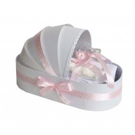 Trusou botez complet, in landou, roz buline denikos® 137