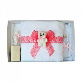 Trusou botez dantela corai si ursulet denikos® 439