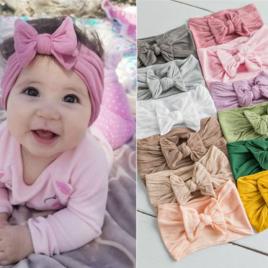 Bentita lata pentru fetite cu fundita (culoare: roz, marime disponibila: 12-24