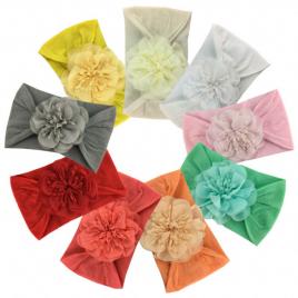 Bentita lata cu floare cu franjuri (culoare: albastru, marime disponibila: 0-12