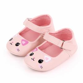 Pantofiori pentru fetite - pisicuta roz (marime disponibila: 3-6 luni (marimea