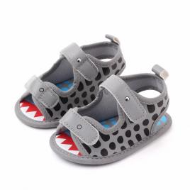 Sandalute gri cu barete - croco (marime disponibila: 3-6 luni (marimea 18