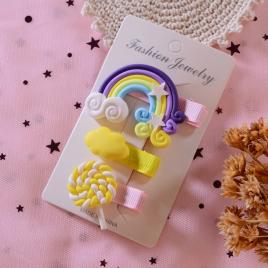 Set de 3 clame clips - yellow rainbow