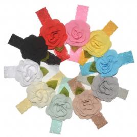Bentita din dantela cu floare aplicata (culoare: albastru, marime disponibila: