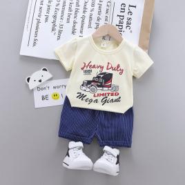 Costum cu tricou ivoire pentru bebelusi - heavy duty (marime disponibila: 9-12