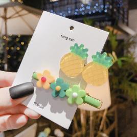 Set de 2 clame clips - ananas si floricele