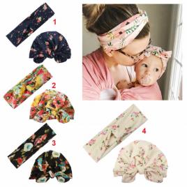 Set turban si bentita - mama si bebe (marime disponibila: 0-12 luni, model: 3)