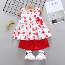 Costumas pentru fetite - ananas rosu (marime disponibila: 2 ani)