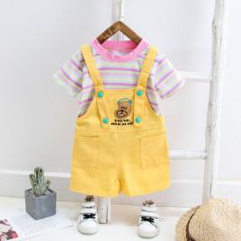 Salopeta galbena cu tricou - bear (marime disponibila: 6-9 luni (marimea 19
