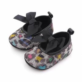 Pantofiori cu strasuri colorate - leopard (marime disponibila: 3-6 luni