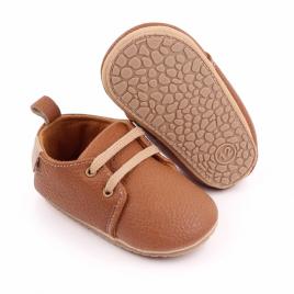 Pantofiori eleganti maro cu sireturi (marime disponibila: 9-12 luni (marimea 20