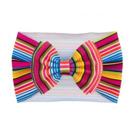 Bentita lata cu funda si imprimeu - model 12 (marime disponibila: 6-12 luni