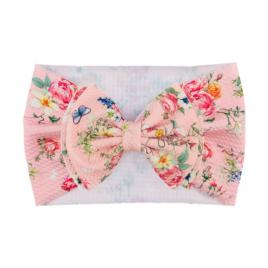 Bentita lata cu funda si imprimeu - model 6 (marime disponibila: 6-12 luni