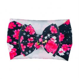 Bentita lata cu funda si imprimeu - model 20 (marime disponibila: 6-12 luni