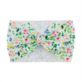 Bentita lata cu funda si imprimeu - model 22 (marime disponibila: 6-12 luni