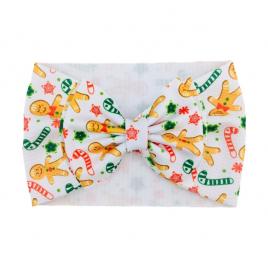 Bentita lata cu funda si imprimeu - model 23 (marime disponibila: 6-12 luni