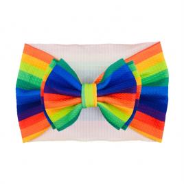 Bentita lata cu funda si imprimeu - model 27 (marime disponibila: 6-12 luni