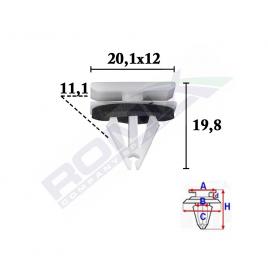 Clips fixare elemente exterior pentru ford, opel, chevrolet 11.1x19.8x20.1mm