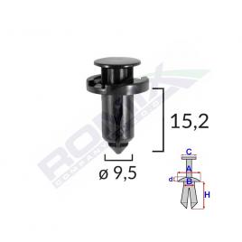 Clips fixare pentru nissan/honda/subaru 9.5x15.2mm - negru set 10 buc