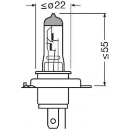 Set 2 becuri 12v h4 60/55 w night breaker +220% osram