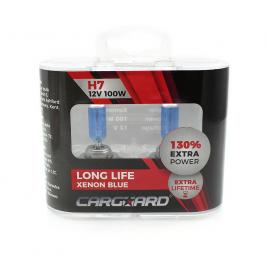 Set de 2 becuri halogen h7, 100w +130% intensitate - long life - carguard