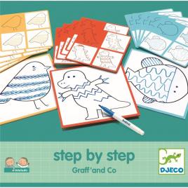 Set creativ deseneaza pas cu pas grafic djeco