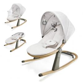 Balansoar bebelusi 2 in 1 cu spatar reglabil si plasa protectie insecte kinderkraft elsu