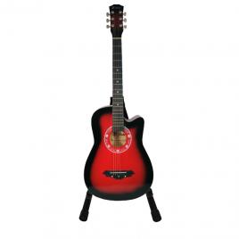 Chitara clasica ideallstore®, 95 cm, lemn, cutaway, rosie, stativ inclus
