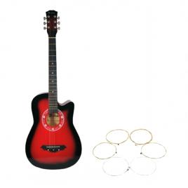 Chitara clasica din lemn ideallstore®, cutaway country red, set de corzi incluse, 95 cm, rosu