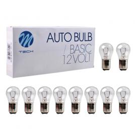 Set 10 becuri auto filament tungsten, p21w/ba15d, 12v, 21w