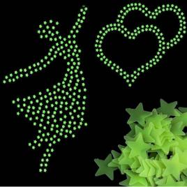 Set 100 stelute decorative fluorescente care absorb lumina si stralucesc in intuneric
