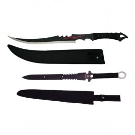 Set doua sabii de vanatoare, ideallstore®, fire blade, 70 cm, teaca inclusa
