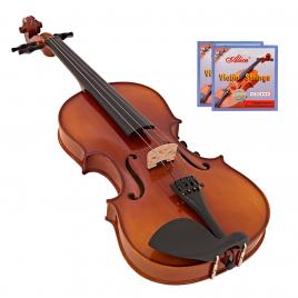 Vioara clasica ideallstore®, marime 1/4, lemn, toc din material, doua seturi corzi incluse