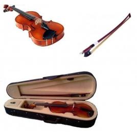 Vioara clasica din lemn ideallstore®, marime 1/4, maro, toc inclus
