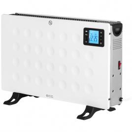 Convector electric de podea ecg tk 2080 dr alb, 2000 w, 3 trepte, termostat, lcd