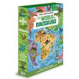 Puzzle 200 piese cu carte - lumea dinozaurilor