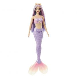 Papusa sirena cu par si coada mov barbie dreamtopia