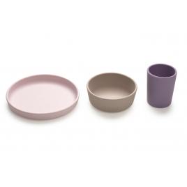 Set 3 recipiente silicon hrana bebe melii - purple pink grey