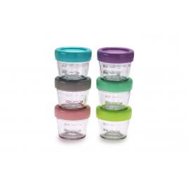 Set 6 recipiente sticla pentru hrana bebe melii 118 ml
