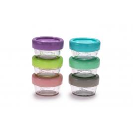 Set 6 recipiente sticla pentru hrana bebe melii 59 ml